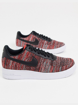 Nike Air Force 1 Flyknit 2.0 Sneakers In University Red