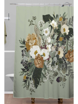 Iveta Abolina Paloma Midday Shower Curtain Green - Deny Designs