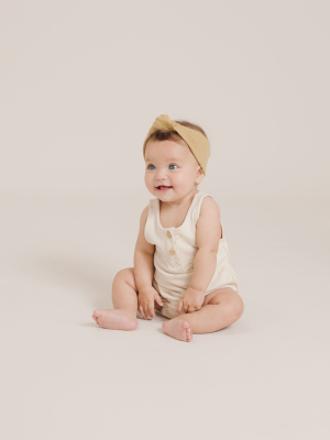 Quincy Mae Bubble Romper - Natural