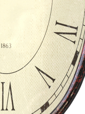 10.75" X 19.75" Antique Oval Bird Clock Espresso - Stratton Home Décor
