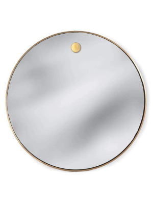 Hanging Circular Mirror (natural Brass)