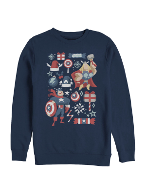 Men's Marvel Christmas Festive Hero Icons Sweatshirt