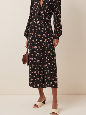 Floral-printed Crepe De Chine Wrap Dress