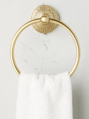 Brass Medallion Towel Ring