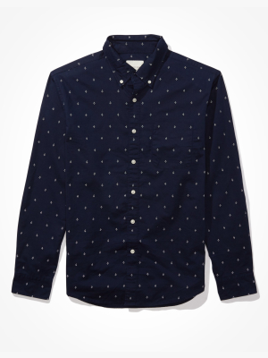 Ae Printed Poplin Button Up Shirt