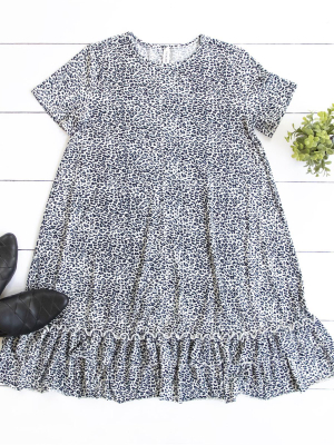 Rudy Dress - Small Blue Cheetah