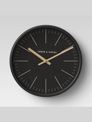 Decorative Wall Clock - Black/brass - Project 62™