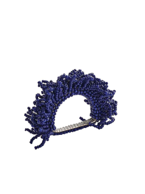 Kim Seybert Carnival Napkin Ring In Navy - Set Of 4