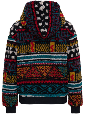 Etro Hooded Jacquard Zip Sweater