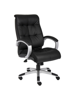 Double Plush High Back Executive Chair Black - Boss Office Products