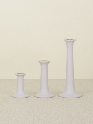 Simple Wood Candlesticks - Grey