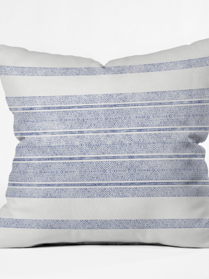 Holli Zollinger Capri Stripes Square Throw Pillow Blue - Deny Designs