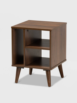 Sami Wood End Table Walnut - Baxton Studio