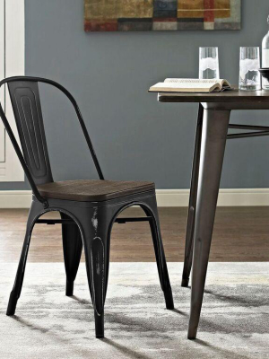 Tolix Style Bamboo Dining Side Chair