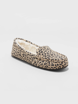 Women's Gemma Leopard Genuine Suede Moccasin Slipper - Stars Above™ Brown