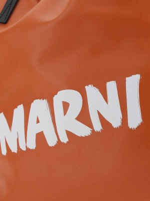 Marni Logo Print Top-handle Backpack