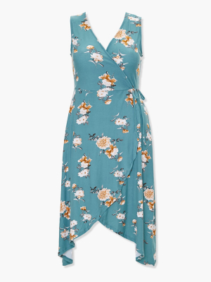 Plus Size Floral Tulip-hem Dress