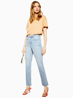 Tall Bleach Raw Hem Straight Jeans