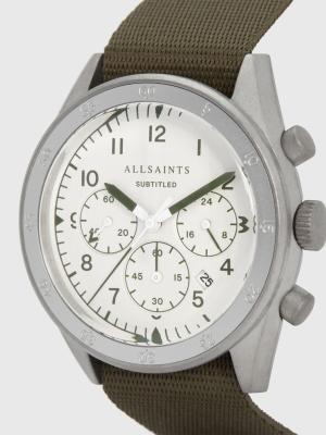 Subtitled Iii Stainless Steel And Military Green Watch Subtitled Iii Stainless Steel And Military Green Watch