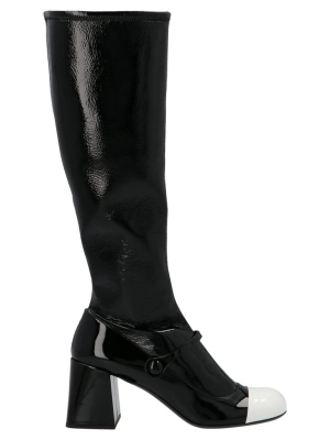 Miu Miu Contrasting Toe-cap Boots