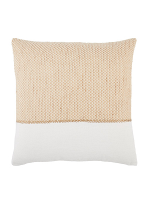 Jaipur Living Sila Geometric Gold/ White Down Throw Pillow 22 Inch