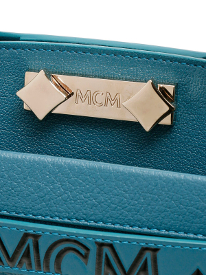 Mcm Logo Print Top Handle Bag