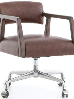 Tyler Leather Desk Chair, Havana Brown