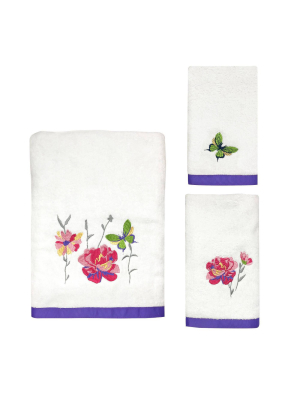 3pc Garden Fall Towel Set White - Allure Home Creation