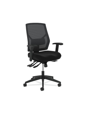 High Back Task Chair With Asynchronous Control And Mesh Back Black - Hon