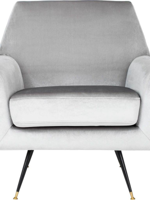 Nyla Velvet Accent Chair Light Gray