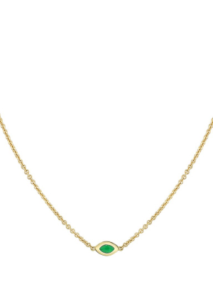 Single Link Necklace - Green