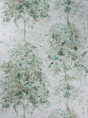 Lochwood Wallpaper In Aqua And Sepia By Nina Campbell For Osborne & Little