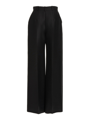 Wool & Silk Wide-leg Pants