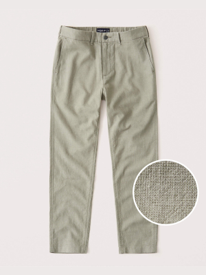 Linen-blend Skinny Pants