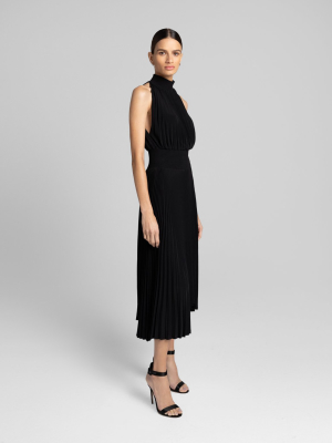 Renzo Pleated Midi Dress