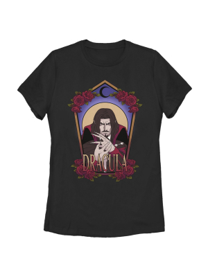 Women's Castlevania Dracula Rose Frame T-shirt