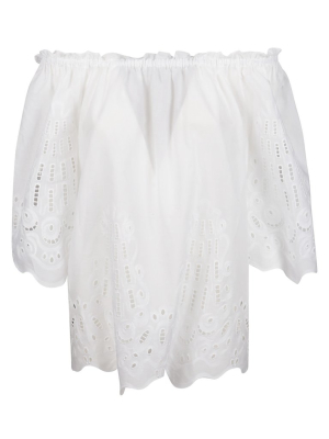 Alberta Ferretti Embroidered Lace Blouse