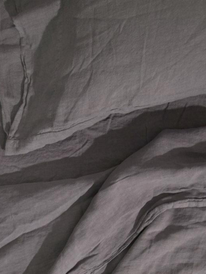 Simple Linen Bedding - Dark Grey