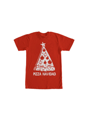 Men's Lost Gods Christmas Tree Pizza Navidad T-shirt