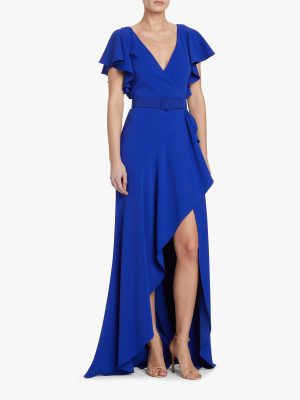 Crêpe Ruffle Gown