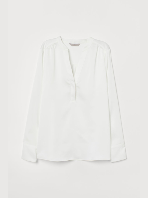 V-neck Satin Blouse