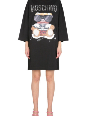 Moschino Teddy Logo Printed T-shirt Dress