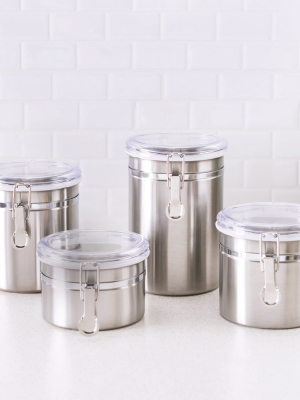 Home Basics 4 Piece Stainless Steel Canister Set