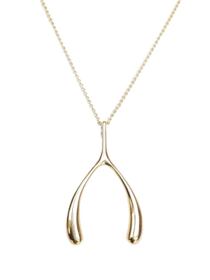 Lucky Gold Wishbone Pendant