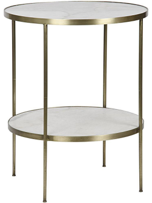 Noir Rivoli Side Table - Antique Brass