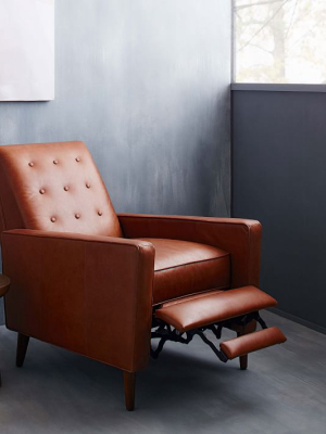 Rhys Mid-century Leather Recliner