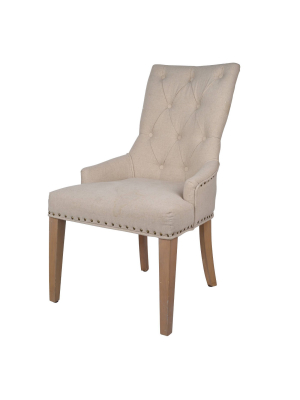 Emery Tufted Back Accent Chair Ivory - A&b Home