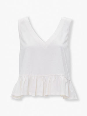 Sleeveless Ruffle-hem Top