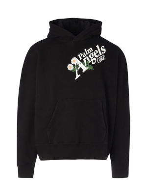 Palm Angels Daisy Logo Print Hoodie