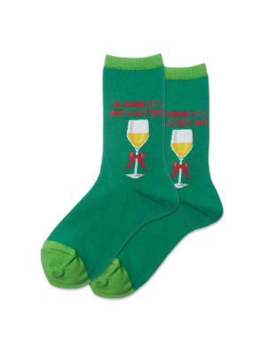 Women's Dreaming Of A Wine Xmas Crew Socks